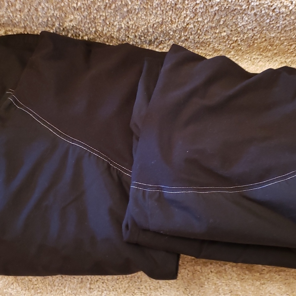 2 pairs of black maternity scrub pants